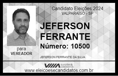 Candidato JEFERSON FERRANTE 2024 - VALPARAÍSO - Eleições