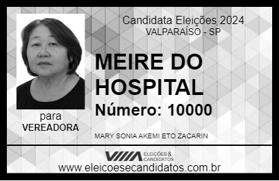 Candidato MEIRE DO HOSPITAL 2024 - VALPARAÍSO - Eleições