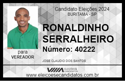 Candidato RONALDINHO SERRALHEIRO 2024 - BURITAMA - Eleições