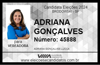 Candidato ADRIANA GONÇALVES 2024 - BRODOWSKI - Eleições