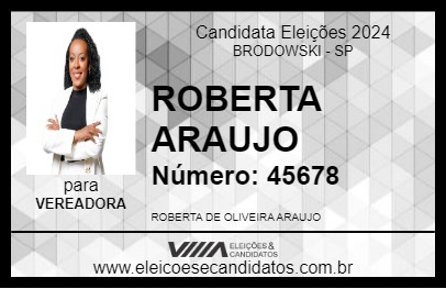 Candidato ROBERTA ARAUJO 2024 - BRODOWSKI - Eleições