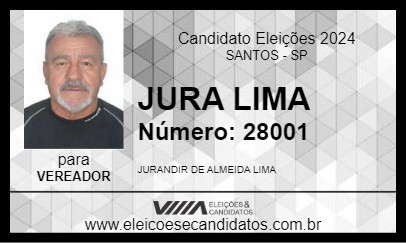 Candidato JURA LIMA 2024 - SANTOS - Eleições