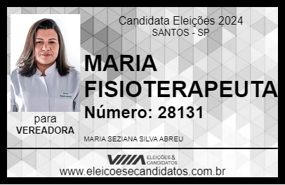 Candidato MARIA FISIOTERAPEUTA 2024 - SANTOS - Eleições