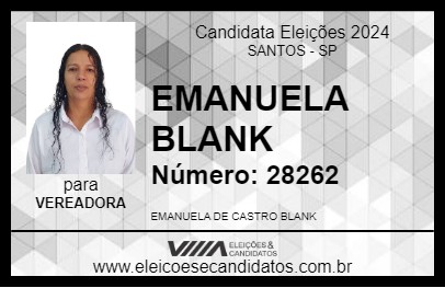 Candidato MANU BLANK 2024 - SANTOS - Eleições