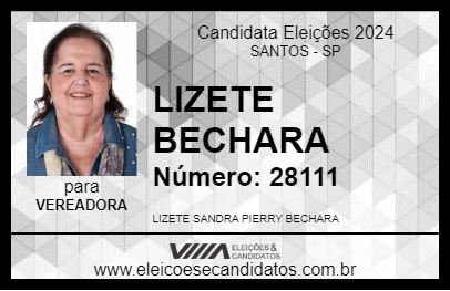 Candidato LIZETE BECHARA 2024 - SANTOS - Eleições