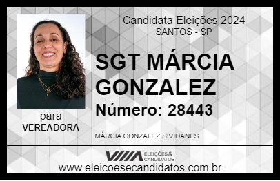 Candidato SGT MÁRCIA GONZALEZ 2024 - SANTOS - Eleições