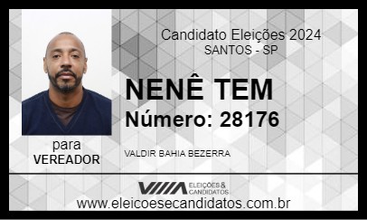 Candidato NENÊ TEM 2024 - SANTOS - Eleições