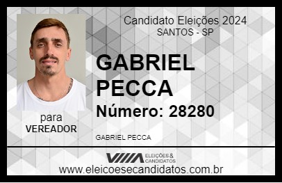 Candidato GABRIEL PECCA 2024 - SANTOS - Eleições