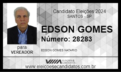 Candidato EDSON GOMES 2024 - SANTOS - Eleições