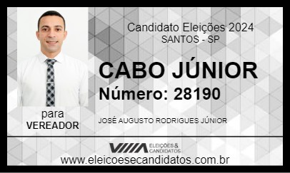 Candidato CABO JÚNIOR 2024 - SANTOS - Eleições