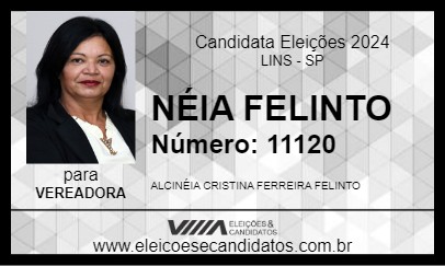 Candidato NÉIA FELINTO 2024 - LINS - Eleições