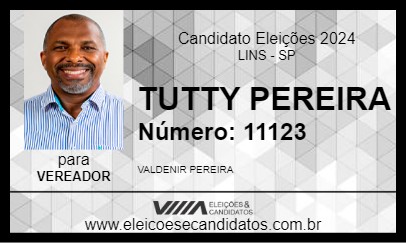 Candidato TUTTY PEREIRA 2024 - LINS - Eleições