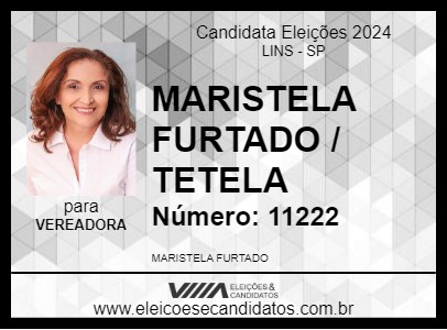 Candidato MARISTELA FURTADO / TETELA 2024 - LINS - Eleições