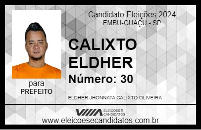 Candidato CALIXTO ELDHER 2024 - EMBU-GUAÇU - Eleições