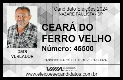 Candidato CEARÁ DO FERRO VELHO 2024 - NAZARÉ PAULISTA - Eleições