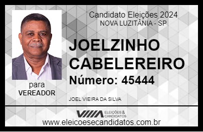 Candidato JOELZINHO CABELEIREIRO 2024 - NOVA LUZITÂNIA - Eleições