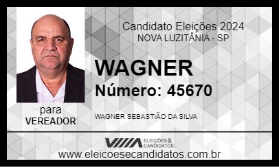 Candidato WAGNER 2024 - NOVA LUZITÂNIA - Eleições