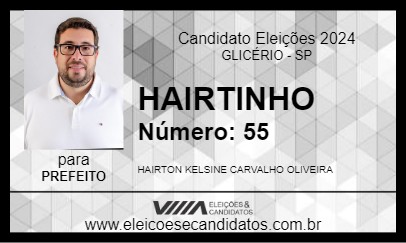 Candidato HAIRTINHO 2024 - GLICÉRIO - Eleições