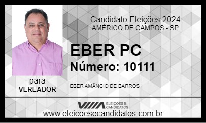 Candidato EBER PC 2024 - AMÉRICO DE CAMPOS - Eleições