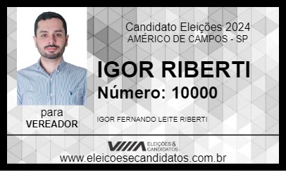 Candidato IGOR RIBERTI 2024 - AMÉRICO DE CAMPOS - Eleições