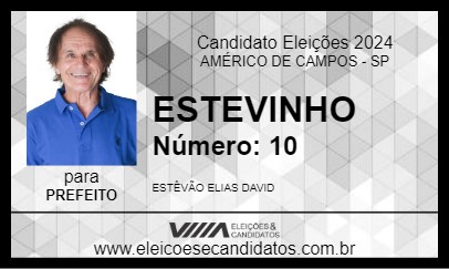 Candidato ESTEVINHO 2024 - AMÉRICO DE CAMPOS - Eleições