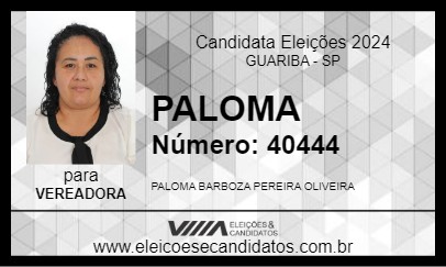 Candidato PALOMA 2024 - GUARIBA - Eleições