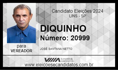 Candidato DIQUINHO 2024 - LINS - Eleições