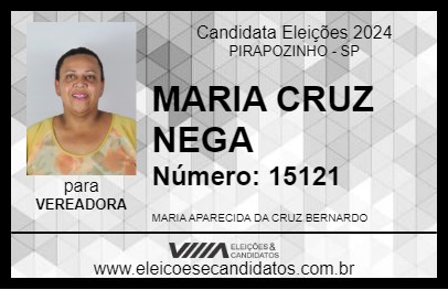 Candidato MARIA CRUZ NEGA 2024 - PIRAPOZINHO - Eleições