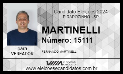 Candidato MARTINELLI 2024 - PIRAPOZINHO - Eleições