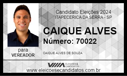 Candidato CAIQUE ALVES 2024 - ITAPECERICA DA SERRA - Eleições