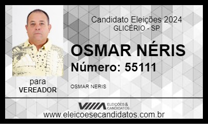 Candidato OSMAR NÉRIS 2024 - GLICÉRIO - Eleições