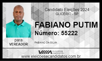 Candidato FABIANO PUTIM 2024 - GLICÉRIO - Eleições