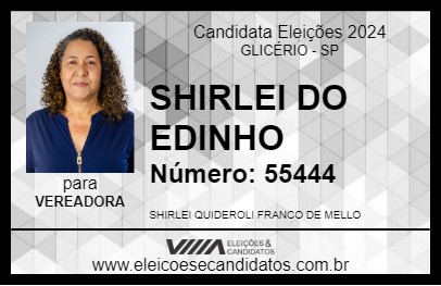 Candidato SHIRLEI DO EDINHO 2024 - GLICÉRIO - Eleições