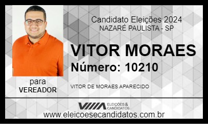 Candidato VITOR MORAES 2024 - NAZARÉ PAULISTA - Eleições