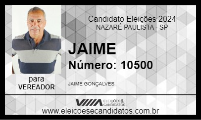 Candidato JAIME 2024 - NAZARÉ PAULISTA - Eleições