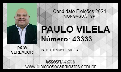 Candidato PAULO VILELA 2024 - MONGAGUÁ - Eleições