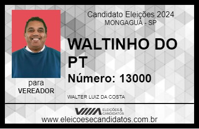 Candidato WALTINHO DO PT 2024 - MONGAGUÁ - Eleições