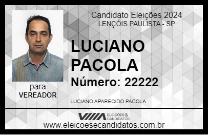 Candidato LUCIANO PACOLA 2024 - LENÇÓIS PAULISTA - Eleições