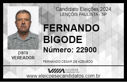 Candidato FERNANDO BIGODE 2024 - LENÇÓIS PAULISTA - Eleições