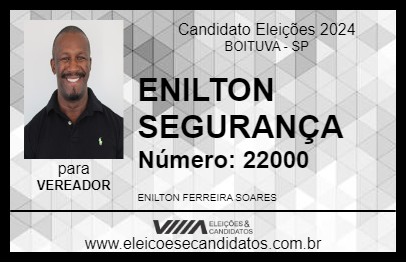 Candidato ENILTON SEGURANÇA 2024 - BOITUVA - Eleições