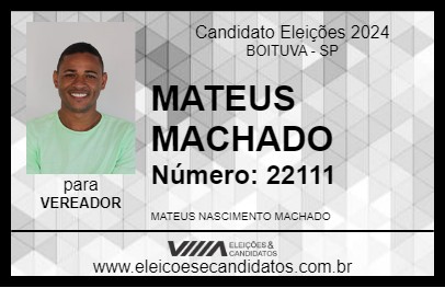 Candidato MATEUS MACHADO 2024 - BOITUVA - Eleições