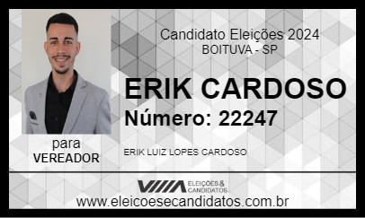 Candidato ERIK CARDOSO 2024 - BOITUVA - Eleições