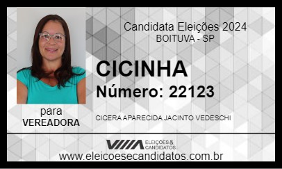 Candidato CICINHA 2024 - BOITUVA - Eleições