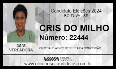 Candidato CRIS DO MILHO 2024 - BOITUVA - Eleições