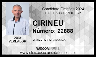 Candidato CIRINEU 2024 - RIBEIRÃO GRANDE - Eleições