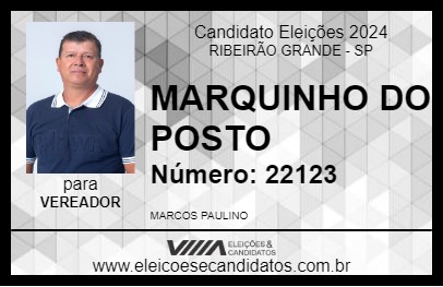 Candidato MARQUINHO DO POSTO 2024 - RIBEIRÃO GRANDE - Eleições