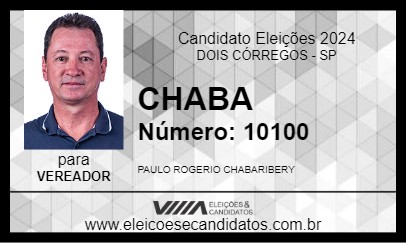 Candidato CHABA 2024 - DOIS CÓRREGOS - Eleições