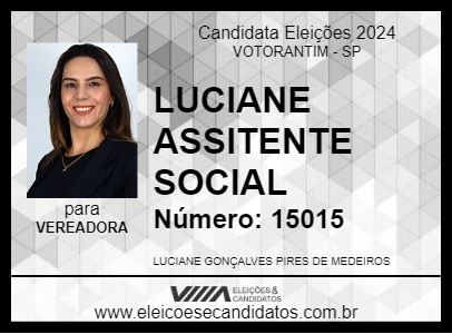 Candidato LUCIANE ASSISTENTE SOCIAL 2024 - VOTORANTIM - Eleições