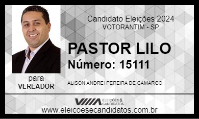 Candidato PASTOR LILO 2024 - VOTORANTIM - Eleições