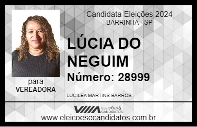 Candidato LÚCIA DO NEGUIM 2024 - BARRINHA - Eleições